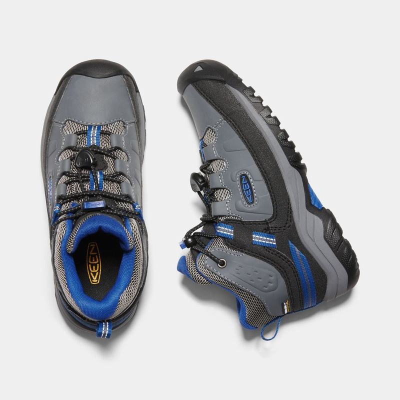 Keen Targhee Waterproof - Çocuk Trekking Bot - Gri/Mavi/Siyah - Türkiye (362591PIN)